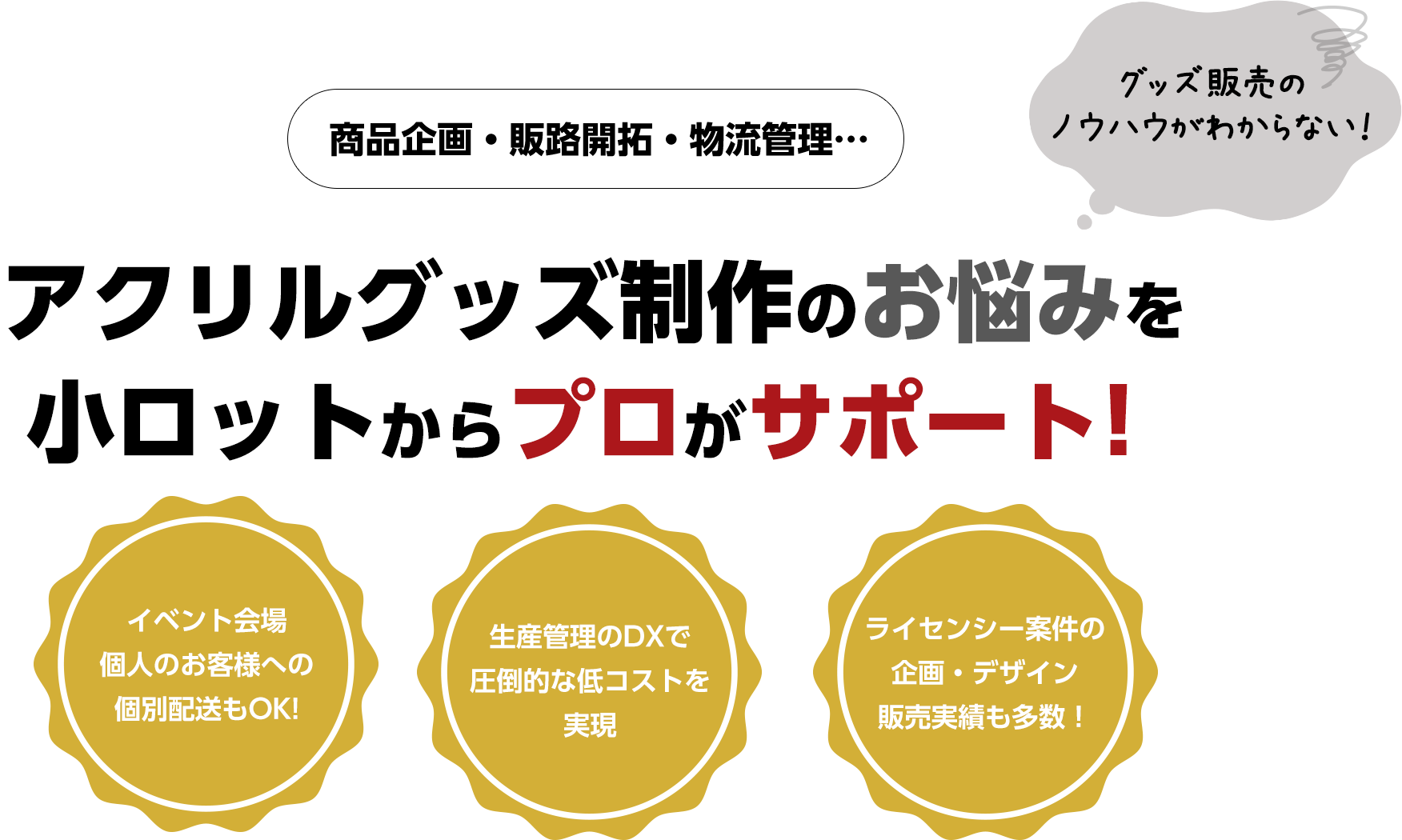 アクリルグッズの制作をご検討の皆様へ 直接のご相談も可能です！